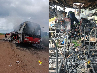 The fire damaged the passenger compartment, roof, windows, seats and other parts of the bus