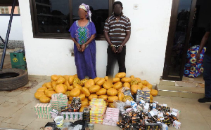 The suspects, identified as Mary Awuni and her son, Maxwell Akukah The suspects, identified as Mary Awuni and her son, Maxwell Akukah