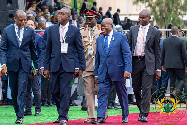 Akufo-Addo arriving at Tinubu's inauguration