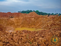 The extent of the destruction by galamsey in Osino