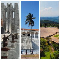 A stunning collage showcasing some of Ghana's top tourist gems