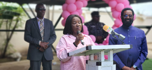 Prof. Naana Jane Opoku-Agyemang speaking at the event