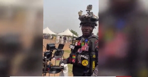 Sergeant Kwabena Tandor in viral video with multiple cameras mounted on his motorbike