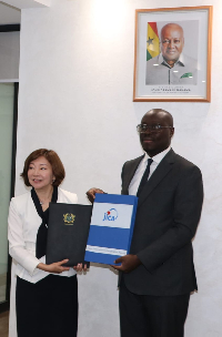 Executive Senior Vice President of JICA,  Ms. Miyazaki Katsura and Dr Cassiel Ato Forson