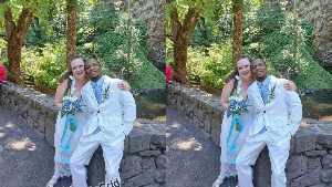 Micah and his wife during the ceremony