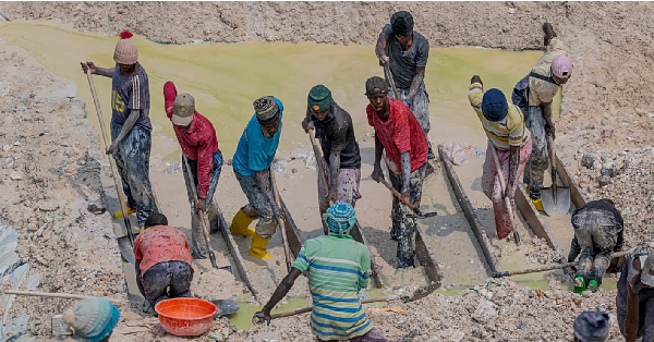 Miners work at the D4 Gakombe coltan mining quarry in Rubaya, DRC, May 9, 2025