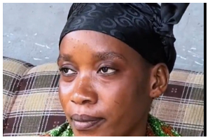 A photo of the distressed woman who lost her two children