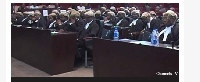 Lawyers representing the different parties are listening to the ruling
