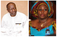 Former finance minister Ken Ofori-Atta (L) and Sedinam Tamakloe-Attionu