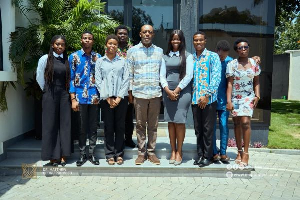 Dr Opoku Prempeh with some University of Ghana students