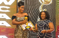 Natalia Nana Ama Andoh receiving her award