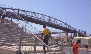 Some residents patronising the footbridge