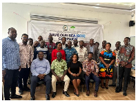 Some members of 'Save Our Sea' and GARDJA together with Prof Kwadwo Berchie Asiedu