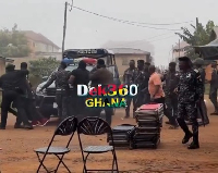 Scene at the voting center when gunshots were fired at the Sekyere East NPP executive elections