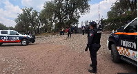 Police officers remained at the Teotihuacan archaeological zone on Monday