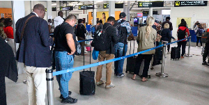 Passengers at the Jomo Kenyatta International Airport on January 11, 2024