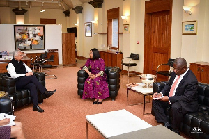 Shirley Ayorkor Botchwey with the Mauritian Prime Minister, Pravind Jugnauth during the meetings