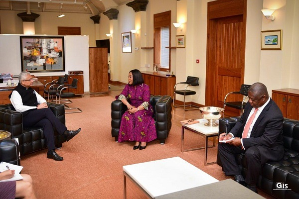 Shirley Ayorkor Botchwey with the Mauritian Prime Minister, Pravind Jugnauth during the meetings