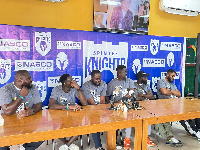 Officials and players of Spintex Knights at the press conference