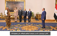 Prof. Justice Solomon Korantwi-Barimah (left) with Egyptian President Abdel Fattah