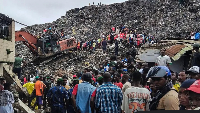 There are fears the death toll could rise as some people may be buried under the rubbish