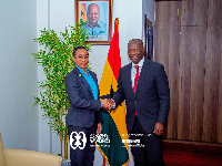 ZanetorAgyeman-Rawling (L) with Emmanuel Armah-Kofi Buah (R)