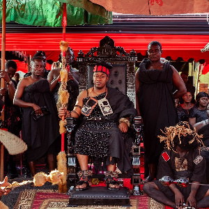 HRM Ohempon Dr Yeboah Asiamah at the burial rites of late the Wenchihemaa