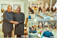 Scenes from President Mahama's residence during Dr Bawumia's visit