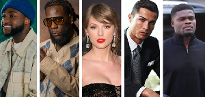 From L to R: Davido, Burna Boy, Taylor Swift, Ronaldo and Thomas Partey