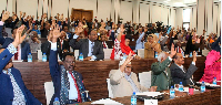 Somalia Members of Parliament take a vote and 186 MPs and 37 senators voted in favour