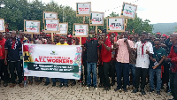 ATL workers stage a peaceful protest over 10 months of unpaid salaries and worsening conditions