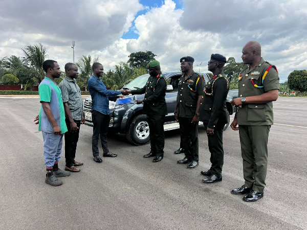 Ejurahene donated a 170K Toyota pickup to Ejura military barracks