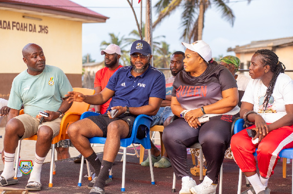 Yaw Ampfo Ankrah with other members of the Beach Soccer Committee