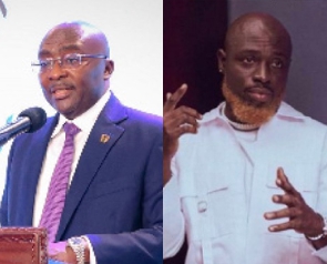 Kwame Yogot (right), Vice President Dr Mahamudu Bawumia (left)