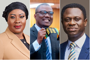 Dr Afriye (M) says he and his people will not sit for Dr Awusi (L) to attack Dr Eric Nyamkye