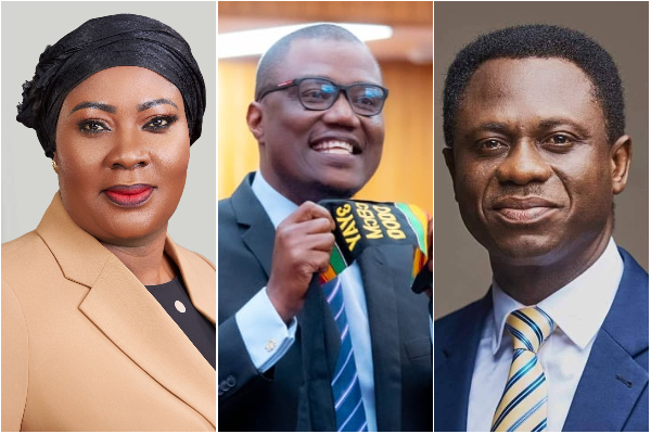 Dr Afriye (M) says he and his people will not sit for Dr Awusi (L) to attack Dr Eric Nyamkye