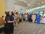 A group photo from Shoreline–Akropong Sister City Association reception held on Saturday