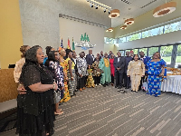 A group photo from Shoreline–Akropong Sister City Association reception held on Saturday