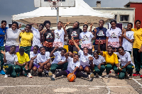 Female high school basketball players