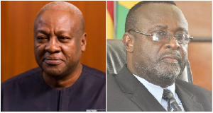 President Mahama (L) has been petition to remove Acting Chief Justice Paul Baffoe-Bonnie (R)