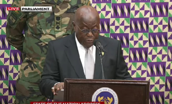 President Akufo-Addo delivering his final State of the Nation Address