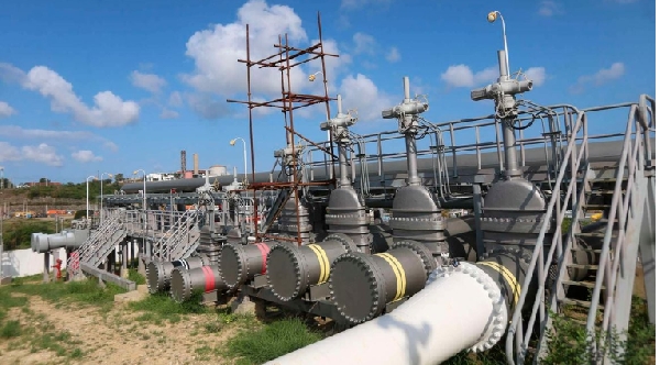 Common user manifold pipes at Kipevu station in Mombasa County, Kenya on October 13,2023