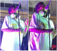 The UCC student performing on stage