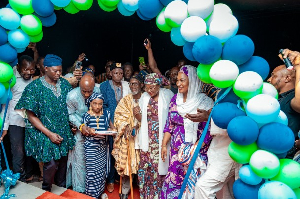 Hajia Fatahiya Abdul Aziz at the sod cutting ceremony