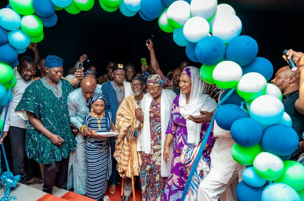 Hajia Fatahiya Abdul Aziz at the sod cutting ceremony