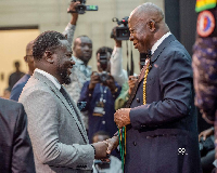 Afetsi Awoonor [L] and Otumfuo Osei Tutu II