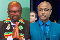 Photo collage of Kurt Okraku and Dede Ayew