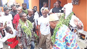 Nii Okang Duamro Nmashie III among other leaders performing traditional duties