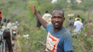 Manasse Lomachar would like the discovery of gold to improve life in his village