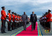 President Mahama landed at Kilimanjaro International Airport on the eve of the ceremony